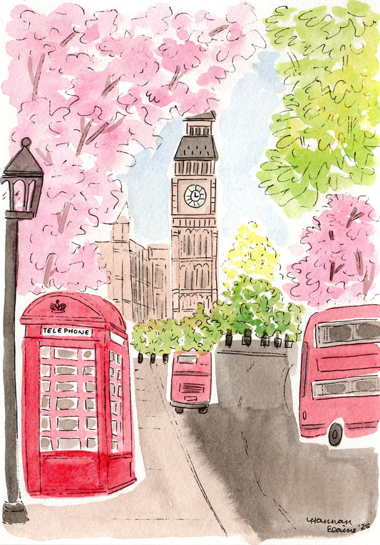 "London in Spring" 5x7 BLANK Greeting Card / Fine Art Print