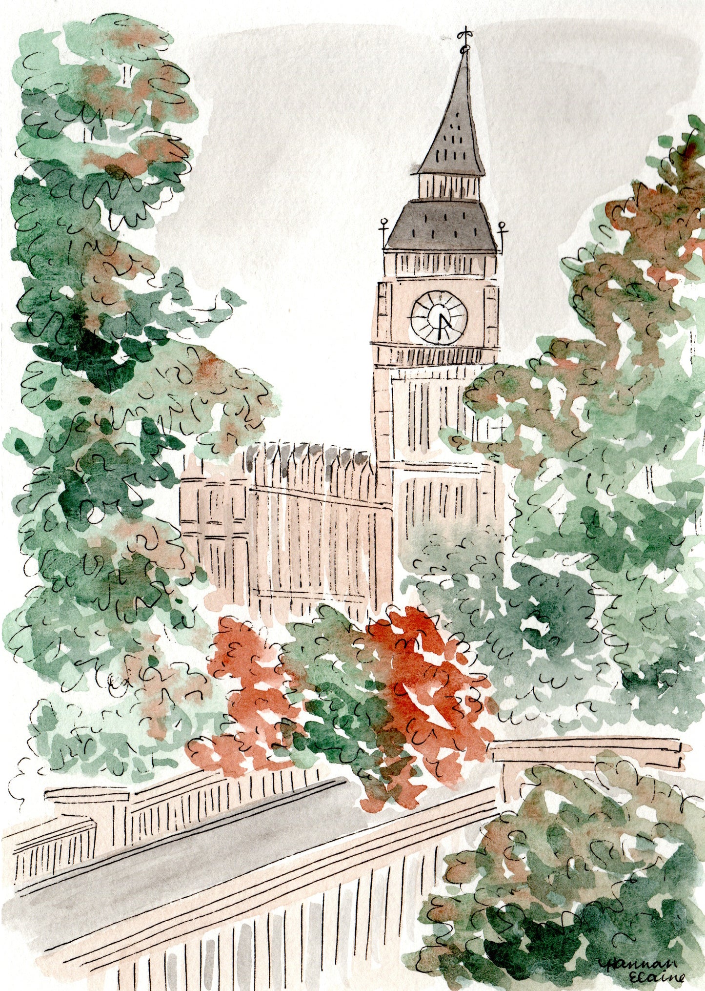 "London in Fall" 5x7 BLANK Greeting Card / Fine Art Print