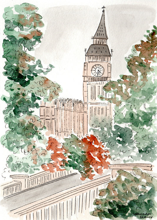 "London in Fall" 5x7 BLANK Greeting Card / Fine Art Print