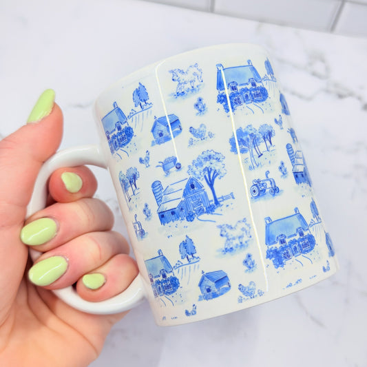 "Farm Life" White Ceramic Mug